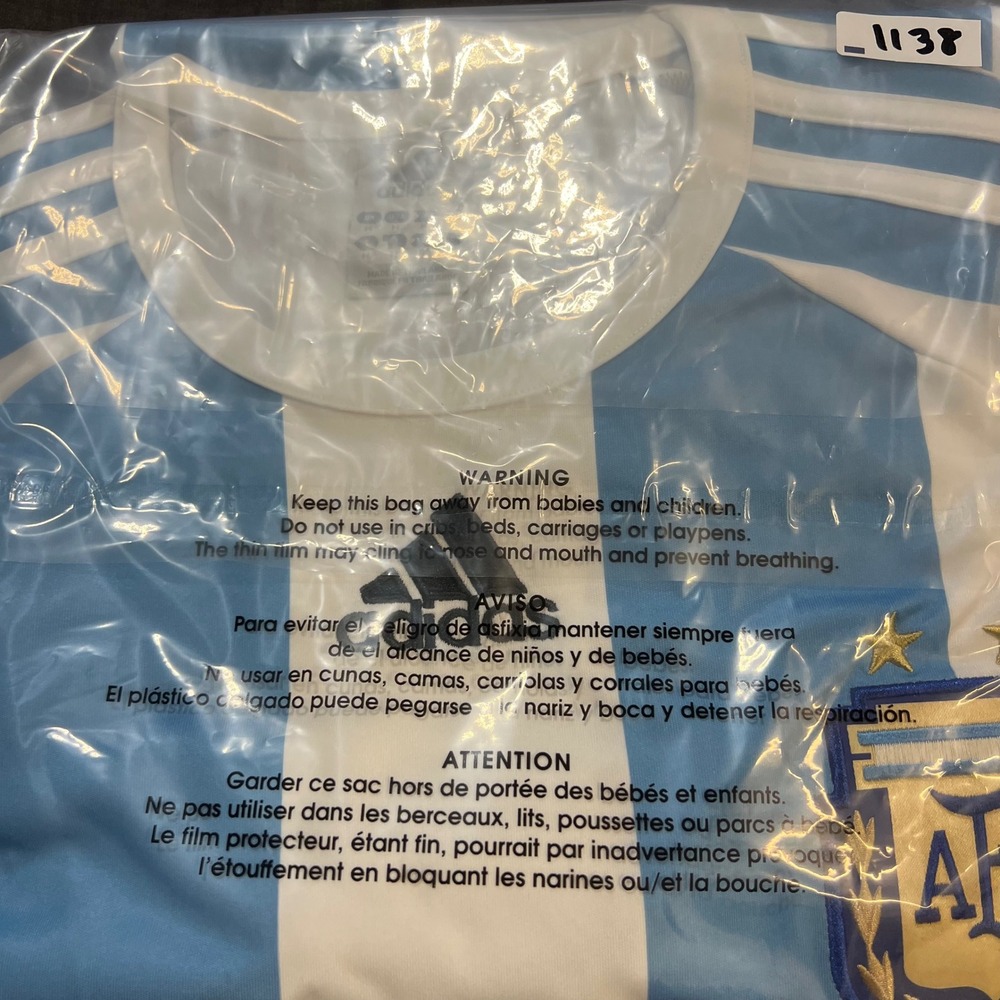 Adidas Argentina National Team Soccer Jersey Blue White Striped AFA Mens Medium - Picture 9 of 10